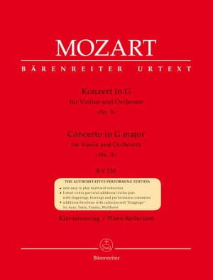 W. A. Mozart - Concertul Nr. 3 pentru vioară în Sol Major - KV 216